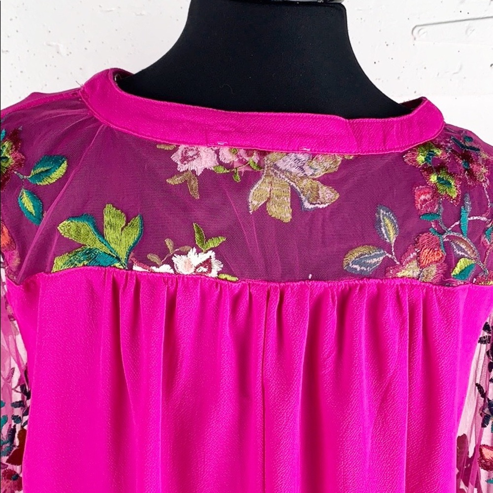 Umgee Best Shot Embroidered Mesh Top - Picture 5 of 8